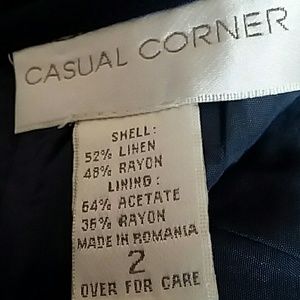 Casual Corner Skirts - Linen Rayon Navy Blue Career Skirt Size 2 Casual Corner Skirts - Linen Rayon Navy Blue Career Skirt Size 2